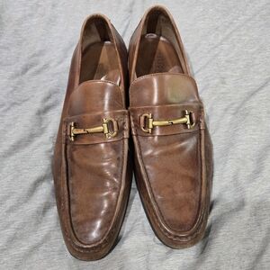 Salvatore Ferragamo Brown Italian Leather Loafers Mens 11.5